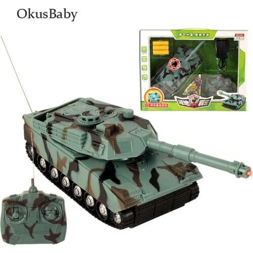 RC Tank With LED Light Children Plastic Toys Vehicle Wireless Remote Control RTR Truck With Battery Boy gift