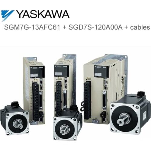 SGM7G-13AFC61 + SGD7S-120A00A + cables Original YASKAWA 1.3KW servo motor and driver