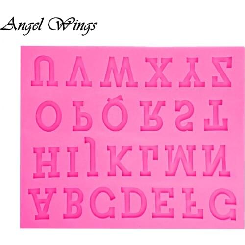 DIY Capitalization in English alphabet letter form Silicone Molds Fondant Cake Decorating Tools Chocolate resin Moulds F1341