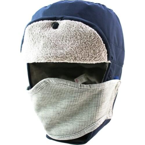 Waterproof Hat Winter Warm Earmuffs Bomber Hat With Mask Mens Trapper Hat Hunting Hat Outdoor Ushanka Hat Lumberjack Hat