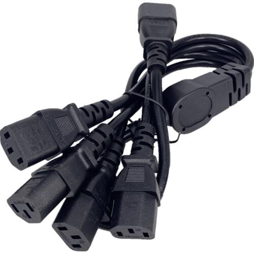 High Quality IEC 320 C14 Male Plug to 4XC13 Female Y Type Splitter Power Cord , C14 to 4 x C13, 250V/10A