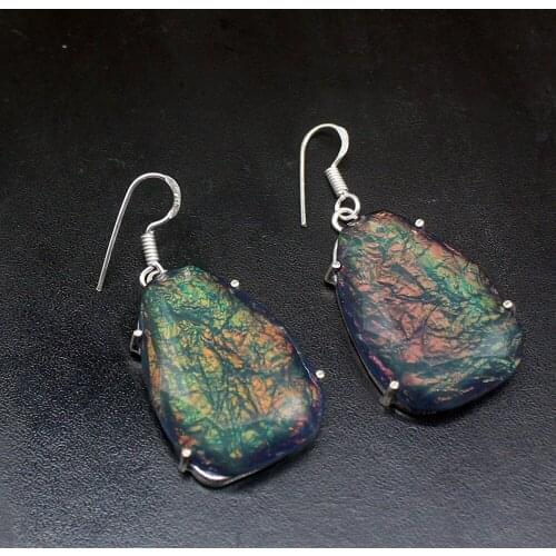 Gemstonefactory Big Promotion 925 Silver Origin Fashion Dichroic Glass Women Ladies Gifts Dangle Drop Earrings 20212150