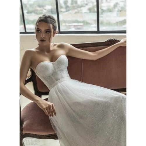 SSYFashion New Luxury Evening Dress Sweetheart Sleeveless Shining Lllusion Beach Gown Sexy Formal Prom Dresses Robe De Soiree