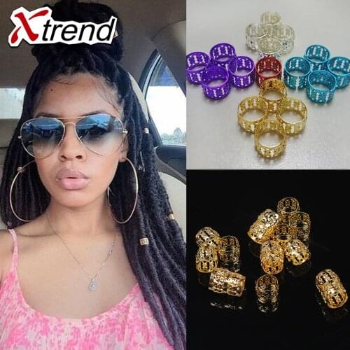 Golden And Silver Mixed Hair Braid Dread 100Pcs/lot Dreadlock Beads Micro Rings Adjustable Hair Braid Cuff Clip 8mm Hole