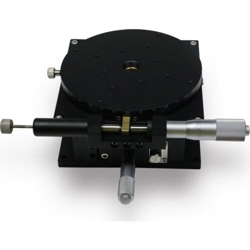 ZR125 manual fine adjustment lifting + rotary fine adjustment table ZR axis high precision optical slide table, load: 49N (5kgf)