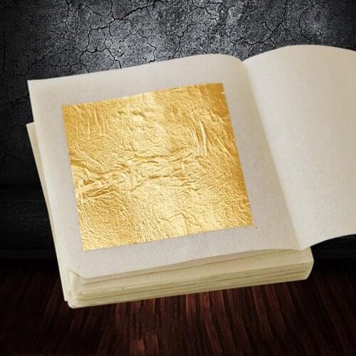 100Pcs 24 K Genuine Edible Gold Foil Leaf For Cooking Food Cake Decoration Art Work Gilding Face Beauty Care 4.33X4.33cm