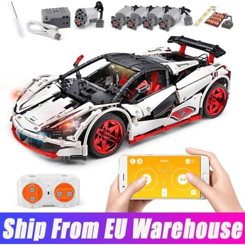 Mould King 13067 High-Tech Motorized Car APP Remote Control McLaren P1 Super Racing Car Building Blocks Bricks Kids Toys Gifts