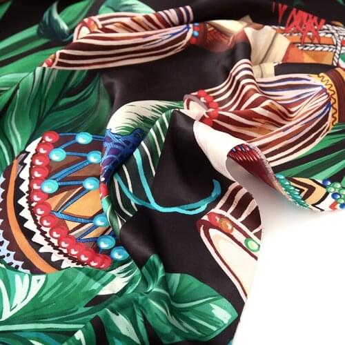 145cm*100cm designer fabric digital printing ethnic drum instrument handmade DIY shirt and dress fabric custom polyester fabric