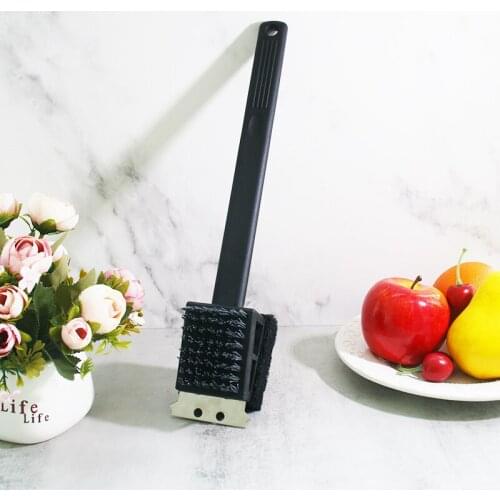 2-in-1 Dual Head Nylon Grill Brush and Scrubber BBQ Cleaning Tool Safely Scrub Grates and Remove Carbon Deposits 37cm 14.5