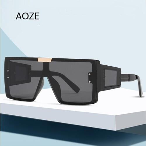 2021 Brand Design Retro Luxury Big frame Siamese Sunglasses for Square Sunglasses unisex Fashion Shades lunette de soleil femme