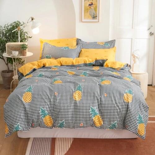 Duvet Cover flat bed Sheets +Pillowcase King Queen full Single Bedding Set 3/4pcs bed sets cover set