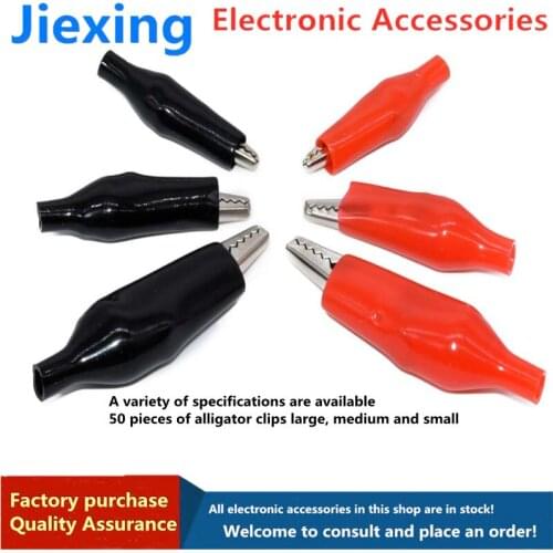 50 pieces of alligator clip wire clip test clip experiment large, medium and small sheathed universal meter conductive bottle el