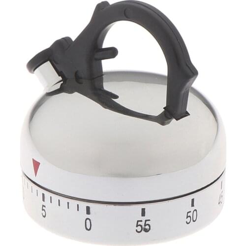 60 Minute Kitchen Timer Alarm Mechanical Teapot Shaped Timer Clock Counting Tools