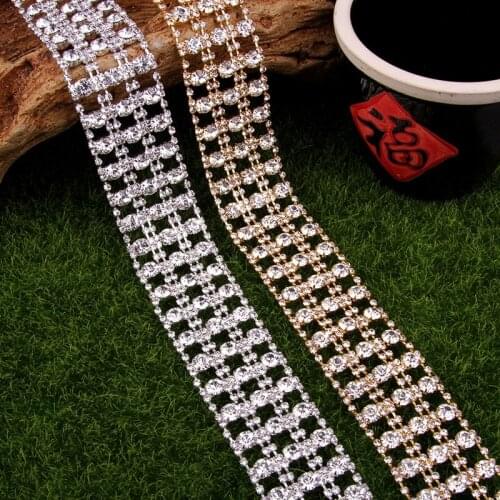Free Shipping 5yards Rhinestone crystal Chain Bridal Sash Rhinestone Applique, Wedding Applique,Rhinestone Trimming LSRT035
