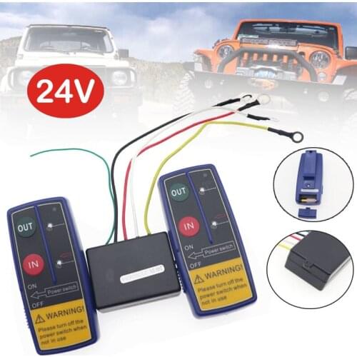 24V 50Ft Auto Wireless Console Winch Remote Control Car Manual Transmitter Button Console For Car Atv Suv Truck