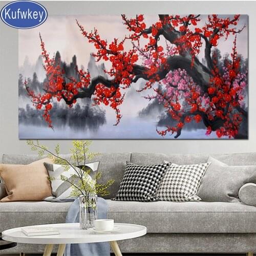 Large 5D Diy diamond painting"Ink painting plum blossom Tree"Diamond Mosaic Rhinestone Embroidery cross stitch Home Art