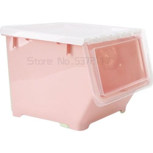 Household large flip window toy storage basket with cover to organize and store clothes baby snack box storage box