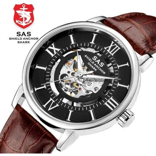Shark brand luxury original For men watches automatic mechanical watches leather military watches For men Relojes Masculino