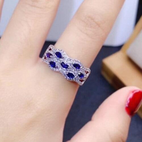 Elegant Birthday Gift New Trendy Elegant Sapphire Ring 925 Sterling Silver Fine Jewelry Sapphire Ring 2*4mm
