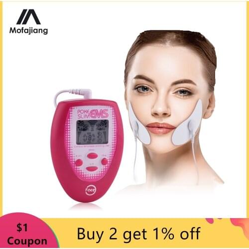 Electrotherapy Pulse Face Slimming Massager Facial Lift Device Jaw Exerciser EMS Body Muscle Stimulator Electrode Cheek Sticker