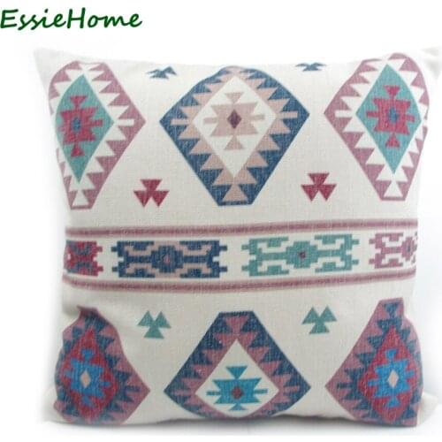ESSIE HOME High-End Digital Print Beige Turkish Ethnic Kilim Pattern Pillow Case Cushion Cover For Sofa Vintage Look Home Decor