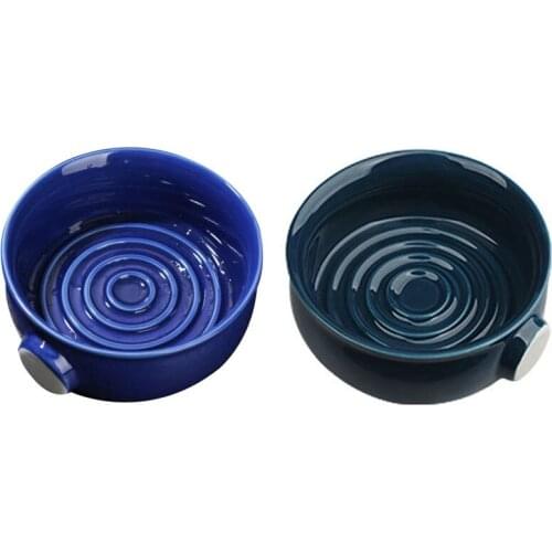 Ceramic Mens Shaving Mug Bowl Cup Thread Bottom Wide Mouth for Shave Brush and Shaving Soap