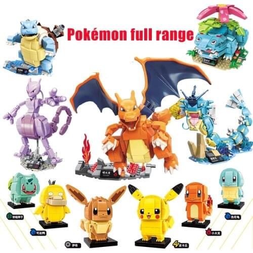 Creator Cartoon Anime Pokemon Pocket Monster Building Blocks Bricks Sets Classic Movie Dolls Model Kids Toys For Children Gift