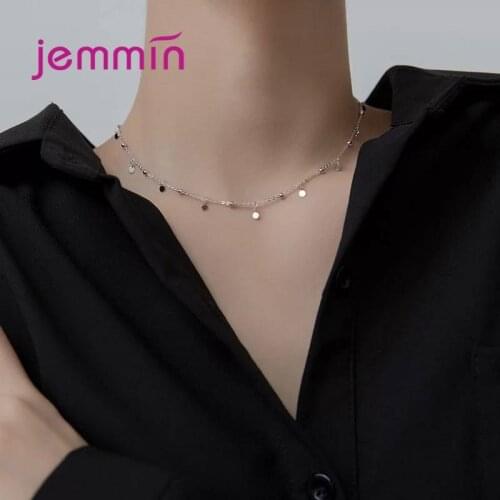 Korean Trend Exquisite 925 Sterling Silver Beads Chain Choker Necklaces Women Girls Jewelry Collares Collier ketting