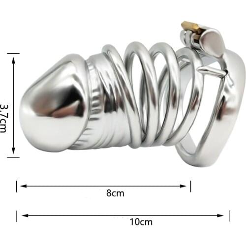 Male Penis Chastity Devices Stainless Steel Cock Cage Lockable Sex Toys Men Penis Cock Lock Ring Adult Belt Sex Toy BDSM Slave