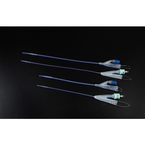 Male Dog 2 Ways Foley Catheter 100% Silicon with Rigid Guide Wire&Plug 6FR 8FR 10FR Extended Length Urinary Sterile