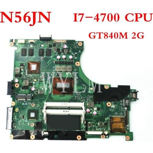 N56JN With I7-4700 CPU GT840M 2G mainboard REV 2.0 For ASUS N56J N56JN Laptop motherboard 60NB04Z0-MB3010-201