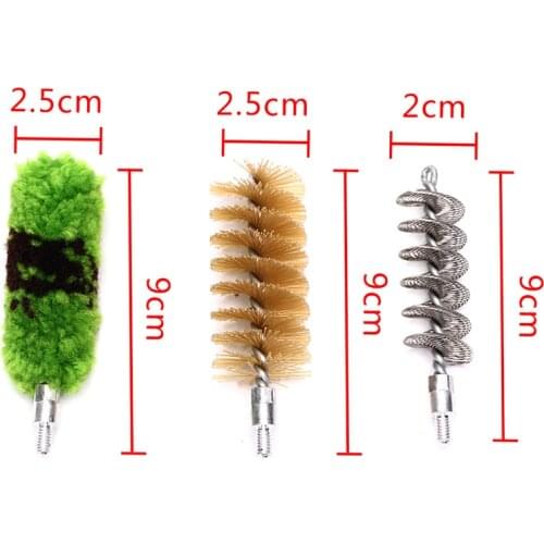 3Pcs/set Rod Brush Cleaning Kit Aluminum For 12 GA Gauge Gun Hunting Shotgun Rifle