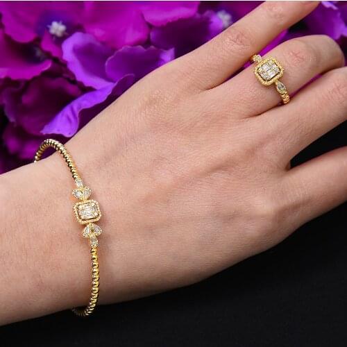 GODKI Luxury Icedout BALL BEADS Bangle Ring Set Dubai Bridal Jewelry Set For Women Wedding Cubic Zircon brincos para as mulheres
