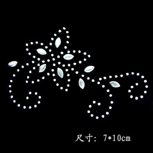 2pcs/lot little flower patches rhinestones fix hot fix rhinestone transfer motifs hot fix rhinestone motif designs
