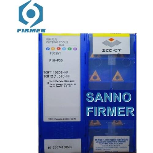 Original Carbide Inserts TCMT110202-HF YBC251 /10pcs Lathe Blade Lathe Turning Tool Cutting Tool CNC Blade