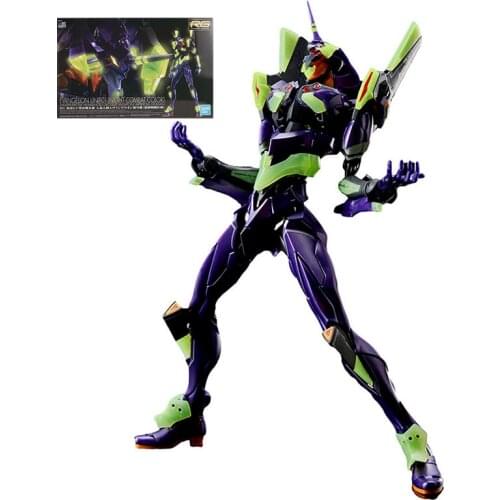 Original BANDAI 1:144 Gundam RG EVA-01 Night Combat Color Anime Evangelion Assembly Robot Model Kids Action Figure Toy Boys Gift