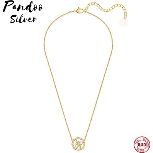 Fashion Charm 925 Sterling Silver Original 1:1 Copy, Simple Design Elegant Intellectual Wild Necklace Female Luxury Jewelry Gift