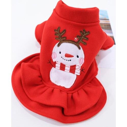 Dog Clothing Autumn Winter Warm Woolen Coat Christmas Elk Festival Costume Puppies Warm French Bulldog Teddy Chihuahua Pet Cat