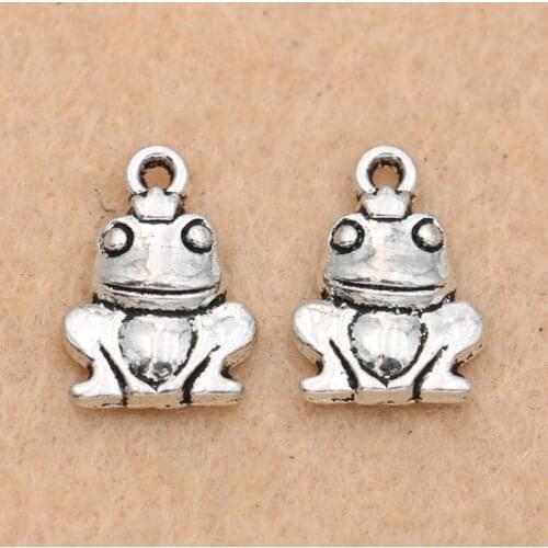 10pcs Antique Silver Plated Frog Charms Pendants Jewelry Making Bracelet Accessories DIY Jewelry Findings 13mm