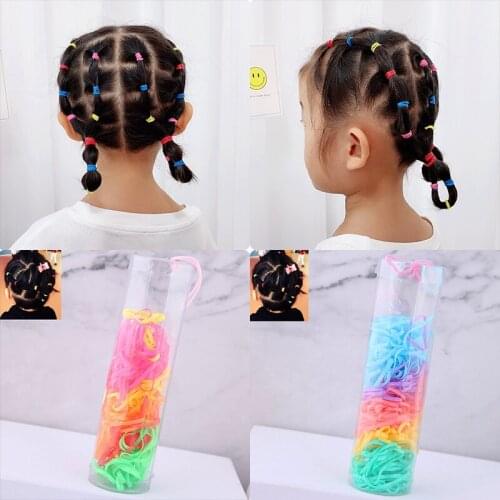 150PCS Set Girls Cute Colorful Hair Ring Children Ponytail Elastic Rubber Band Hair Band Hair Accessories Girl Headwear Headrope