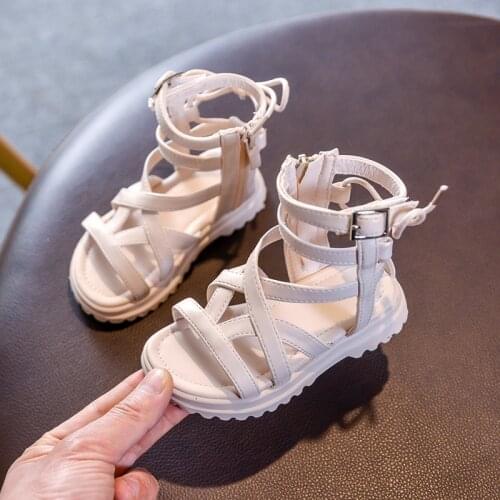 Girls Sandals 2021 Summer Kids Gladiator Sandals Boots Back Bow Roma Shoes Princess Schoole Shoes Quality Child Baby Shoes SO050