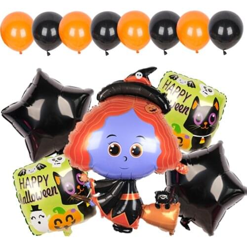 Halloween Aluminum Film Balloon Pumpkin Witch Ghost Helium Globos Mid-Year Festival Party Decoration Baby Shower Childrens Toy