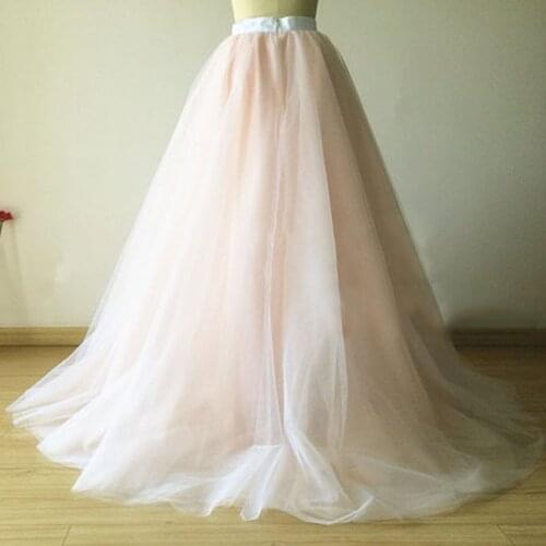 Vintage Blush Pink Tulle Skirt Floor Length Long Women Skirt Wedding Bridesmaid Maxi Skirts Custom Made Saia Jupe faldas
