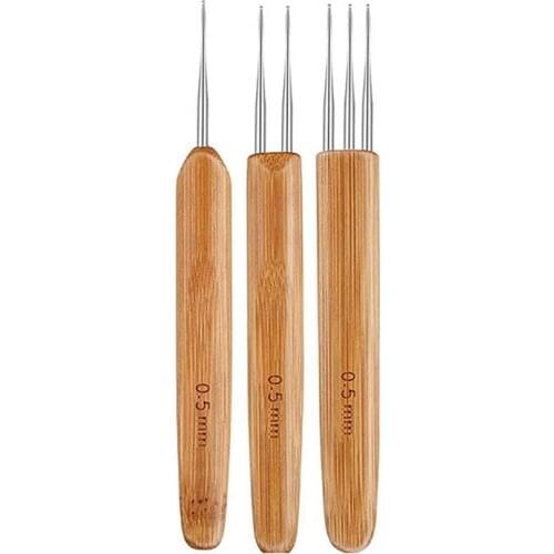 1 Set Eco-friendly Crochet Hook Practical Stainless Steel Ergonomic Anti-slid Handle Knitting Needle for Home