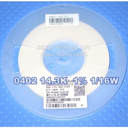 10000pcs 0402 15.4k 15K4 1% 1/16W RF0402-15.4K-HS Chip Resistor
