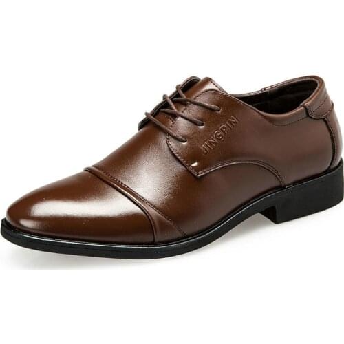 2020 British Mens Slip On Split Leather Pointed Toe Men Dress Shoes Business Wedding Oxfords Formal Shoes For Male Size 38-48