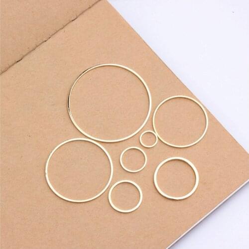 30pcs/lot New Arrival Copper Gold Color Round Shaped Geometric Accessories Fit DIY Handmade Jewelry Making And Finding