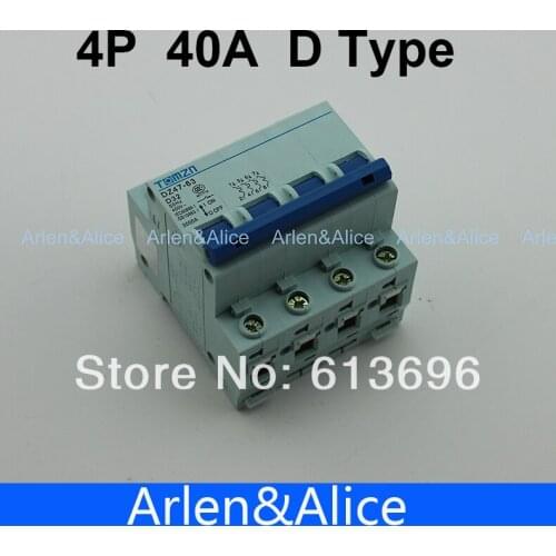 4P 40A D type 240V/415V Circuit breaker MCB 4 POLES