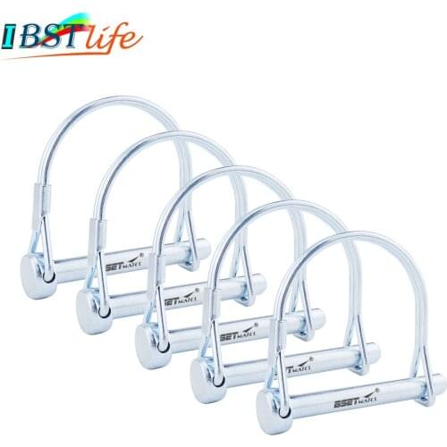 5X Spring Carbon Steel PTO Pin Round Arch Wire Shaft Locking Lock Pin Safety Coupler Retainer Farm Trailers Wagons Lawn Garden
