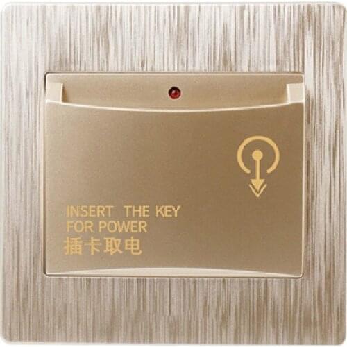 86X86mm high-end hotel smart card power switch 220V / 40A insert key for power supply